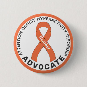 Macaron Rond 5 Cm Bouton blanc ADHD Advocate