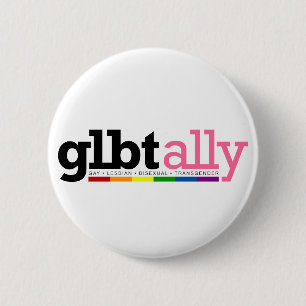 Macaron Rond 5 Cm Bouton blanc Ally GLBT