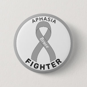 Macaron Rond 5 Cm Bouton blanc Aphasia Fighter