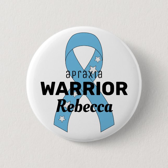Macaron Rond 5 Cm Bouton blanc Apraxia Warrior (Devant)