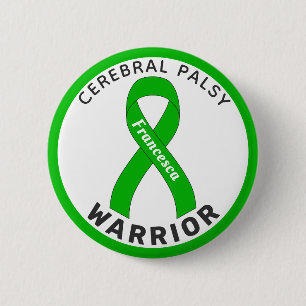Macaron Rond 5 Cm Bouton blanc Cérébral Palsy Warrior
