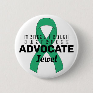 Macaron Rond 5 Cm Bouton blanc de l'avocat de la santé mentale