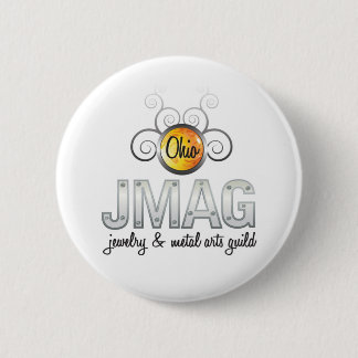 Macaron Rond 5 Cm Bouton blanc de logo d'OJMAG