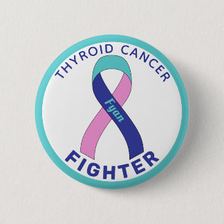 Macaron Rond 5 Cm Bouton blanc de lutte contre le cancer thyroïdien
