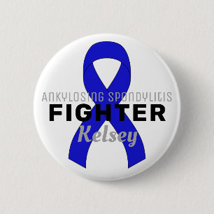 Macaron Rond 5 Cm Bouton blanc de ruban Ankyloser Spondylitis