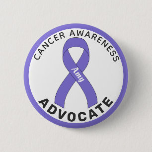 Macaron Rond 5 Cm Bouton blanc du ruban de sensibilisation au cancer