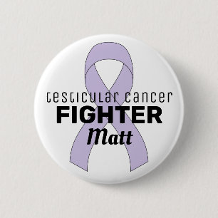Macaron Rond 5 Cm Bouton blanc du ruban du cancer testiculaire
