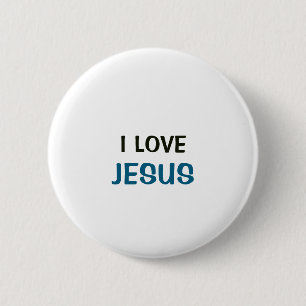 Macaron Rond 5 Cm Bouton blanc - J'aime Jésus