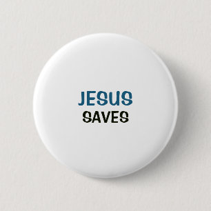 Macaron Rond 5 Cm Bouton Blanc - Jésus Sauve