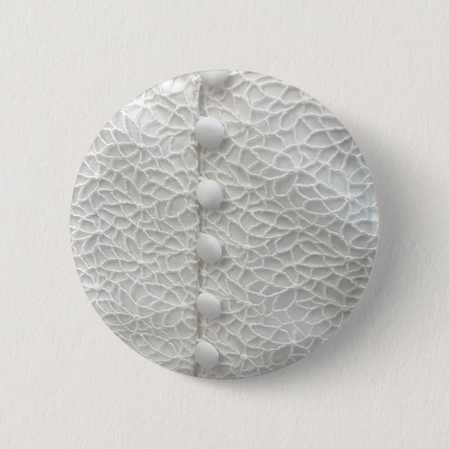 Macaron Rond 5 Cm Bouton blanc Mariage Gown I - Personnalisable (Devant)