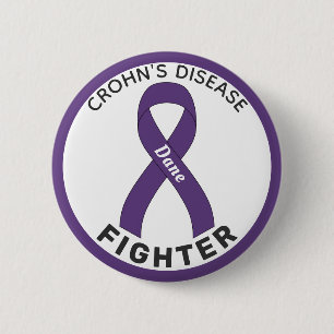 Macaron Rond 5 Cm Bouton blanc pour combattre la maladie de Crohn