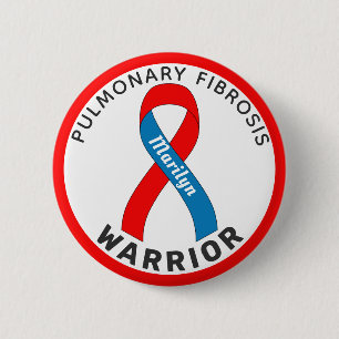 Macaron Rond 5 Cm Bouton blanc pour guerrier de fibrose pulmonaire