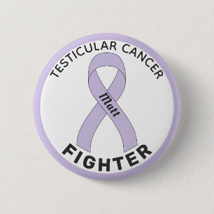 Macaron Rond 5 Cm Bouton blanc pour Lutte contre le cancer testicula