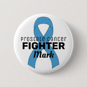 Macaron Rond 5 Cm Bouton blanc Ruban du cancer de la prostate