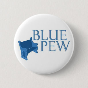 Macaron Rond 5 Cm Bouton bleu de banc