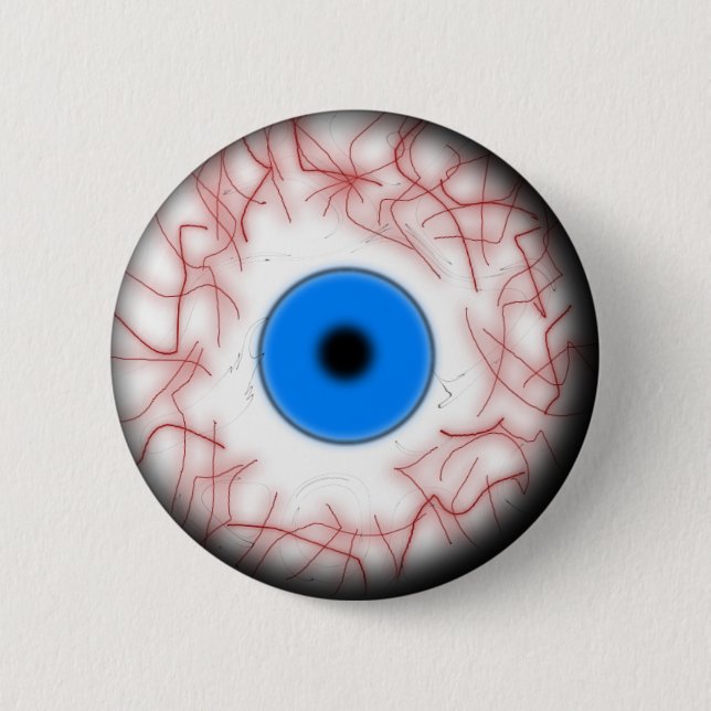 Macaron Rond 5 Cm Bouton bleu de globe oculaire (Devant)