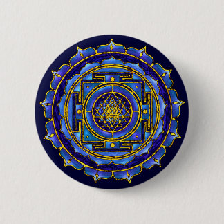 Macaron Rond 5 Cm Bouton bleu de Yantra