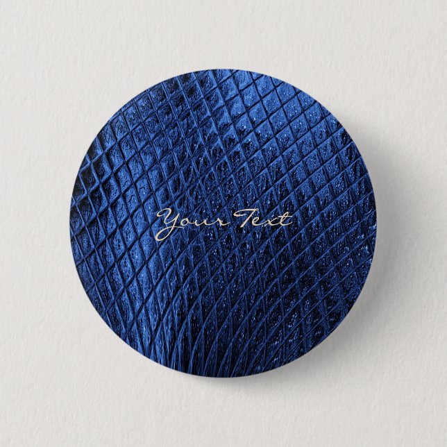 Macaron Rond 5 Cm Bouton bleu décoratif moderne Pinback (Devant)