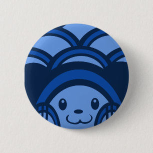 Macaron Rond 5 Cm Bouton bleu d'ours