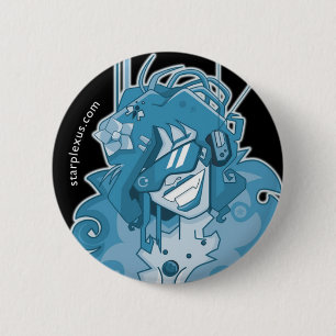 Macaron Rond 5 Cm bouton bleu électrique