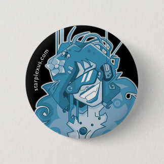 Macaron Rond 5 Cm bouton bleu électrique