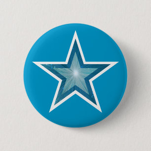Macaron Rond 5 Cm Bouton bleu étoile