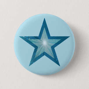 Macaron Rond 5 Cm Bouton bleu étoile bleu pâle bleu
