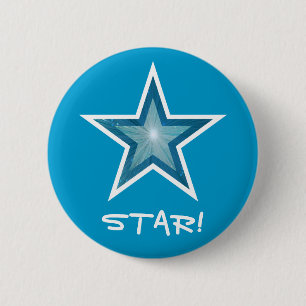 Macaron Rond 5 Cm Bouton bleu étoile 'STAR'
