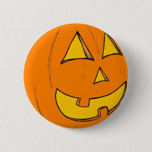 Macaron Rond 5 Cm Bouton bleu Jack o' Lantern