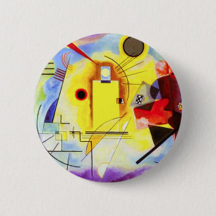 Macaron Rond 5 Cm Bouton bleu jaune Kandinsky