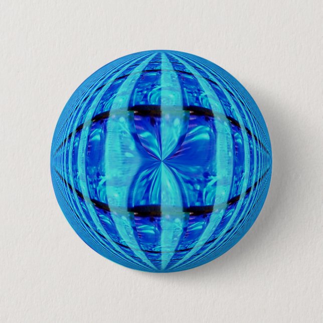 Macaron Rond 5 Cm Bouton Bleu Orb rond (Devant)