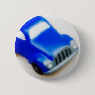 Macaron Rond 5 Cm Bouton bleu voiture
