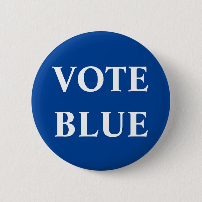 Macaron Rond 5 Cm Bouton Bleu Vote (Devant)