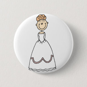 Macaron Rond 5 Cm Bouton blond de jeune mariée de fraise