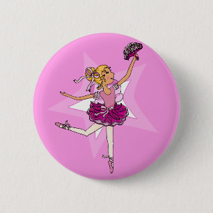 Macaron Rond 5 Cm Bouton blond rose pourpre d'étoile de fille de