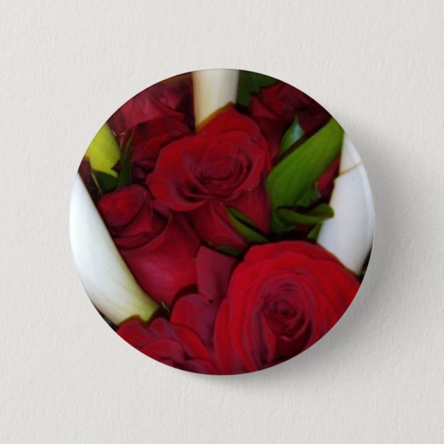 Macaron Rond 5 Cm Bouton Bouquet Rose (Devant)