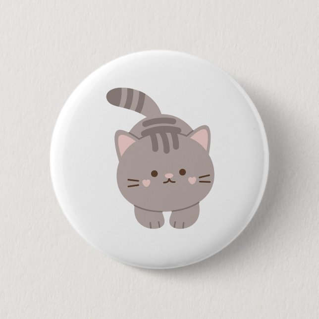 Macaron Rond 5 Cm Bouton Bouton amusant de chat mignon (Devant)