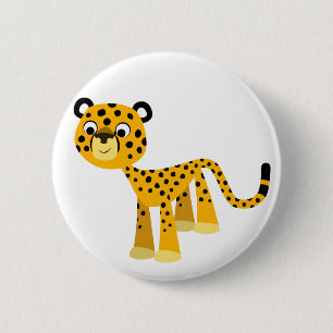Macaron Rond 5 Cm Bouton Bouton Cheetah joyeux
