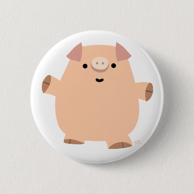 Macaron Rond 5 Cm Bouton Bouton de cochon de dessin amusant (Devant)