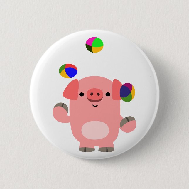 Macaron Rond 5 Cm Bouton Bouton de cochon de dessin mignon (Devant)