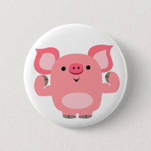 Macaron Rond 5 Cm Bouton Bouton de cochon de dessin mignon musclé