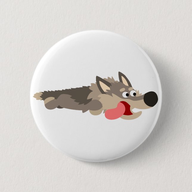 Macaron Rond 5 Cm Bouton Bouton de loup de flotte mignon (Devant)