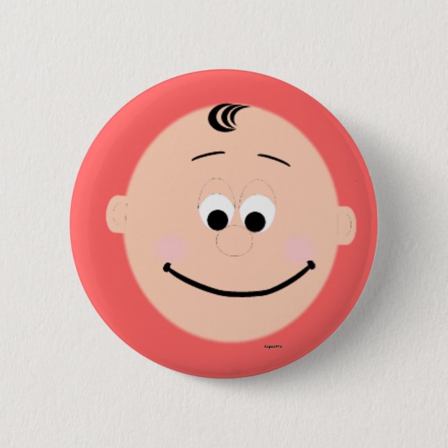 Macaron Rond 5 Cm Bouton Bouton du visage de bébé Kapskids (Devant)
