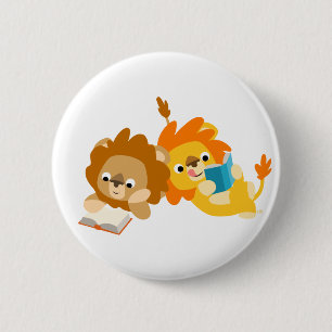 Macaron Rond 5 Cm Bouton Bouton Lecteurs de Lion de Carton mignon Ba