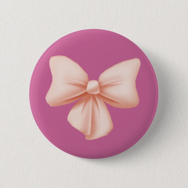 Macaron Rond 5 Cm Bouton Bow rose (Devant)