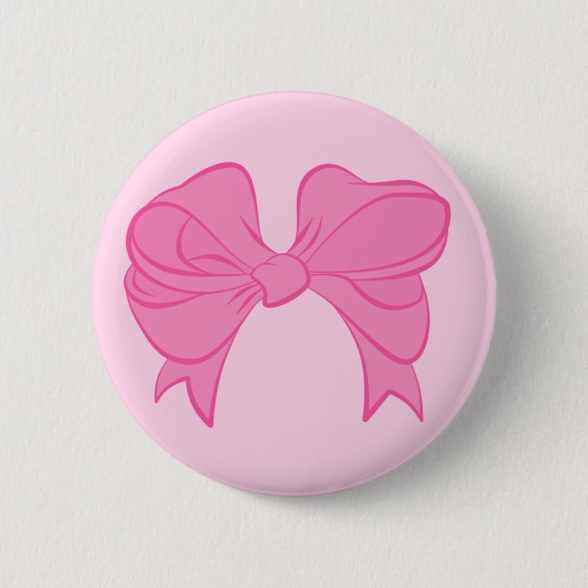 Macaron Rond 5 Cm Bouton Bow rose chaud (Devant)