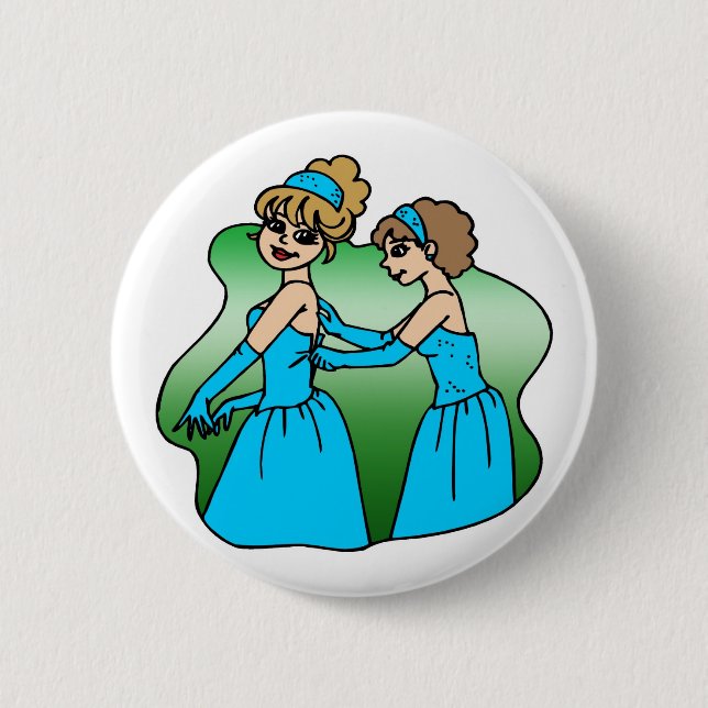 Macaron Rond 5 Cm Bouton : Bridesmaid (Devant)