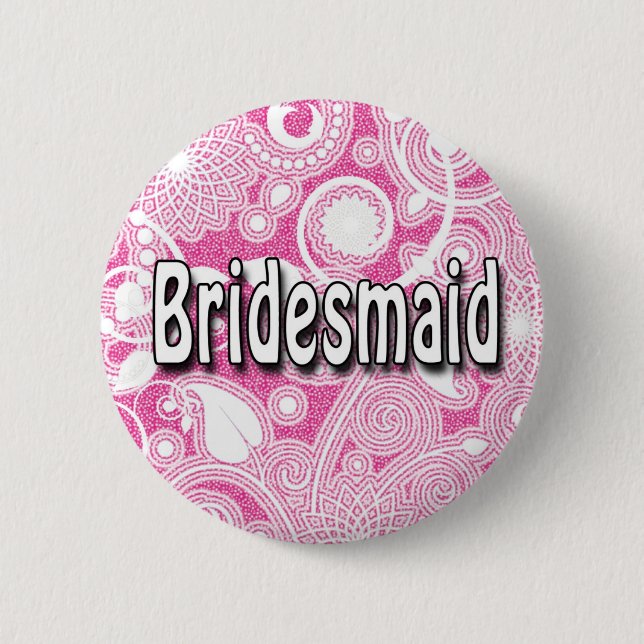 Macaron Rond 5 Cm Bouton : Bridesmaid (Devant)