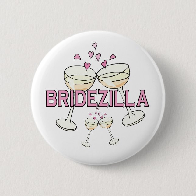 Macaron Rond 5 Cm Bouton : Bridezilla (Devant)