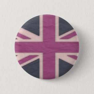 Macaron Rond 5 Cm Bouton britannique rose classique